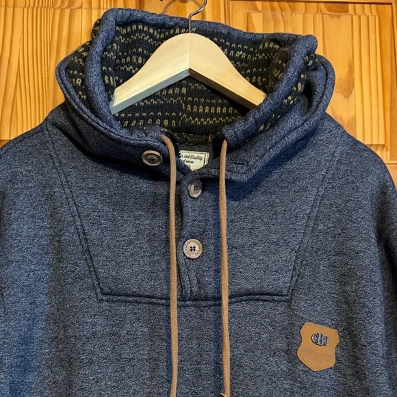 Double Layer Collar Knitted Detail Men's Sweatshirt - Picture 4 of 8